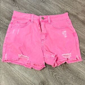 Pink Distressed Shorts